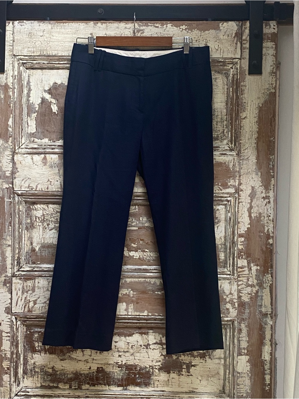 J. Crew Navy Blue City Fit Cropped Dress Pants, Size 8